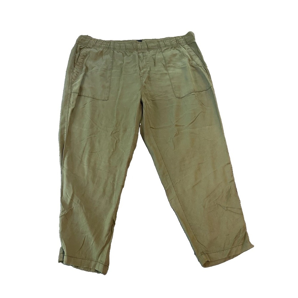 Gap Lyocell Womens Olive Green Pants XXL Utility Cropped Relaxed Minimalist
